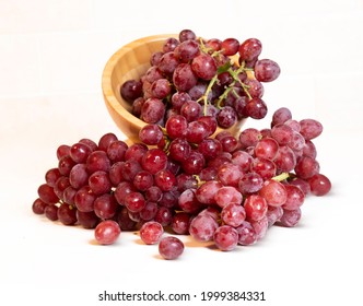 Red Seedless Grapes Isolated On White Background