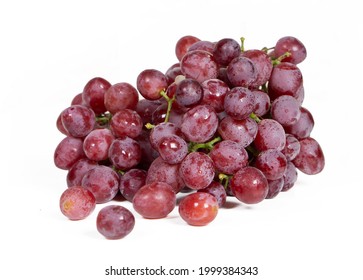 Red Seedless Grapes Isolated On White Background