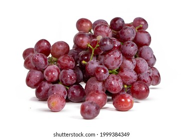 Red Seedless Grapes Isolated On White Background