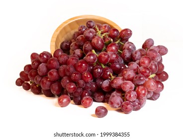 Red Seedless Grapes Isolated On White Background