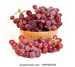 Red Seedless Grapes Isolated On White Background