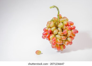 Red Seedless Grapes Isolated On White Background