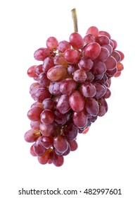 Red Seedless Grapes Isolated On White Background