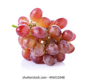 Red Seedless Grapes Isolated On White Background