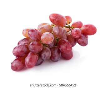 Red Seedless Grapes Isolated On White Background