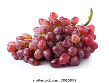 Red Seedless Grapes Isolated On White Background