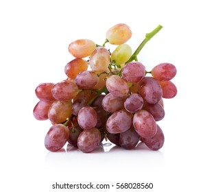 Red Seedless Grapes Isolated On White Background