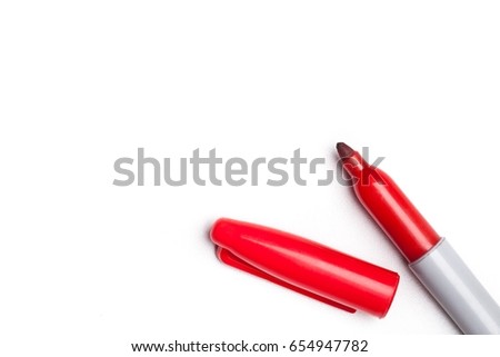 Red sharpie marker.