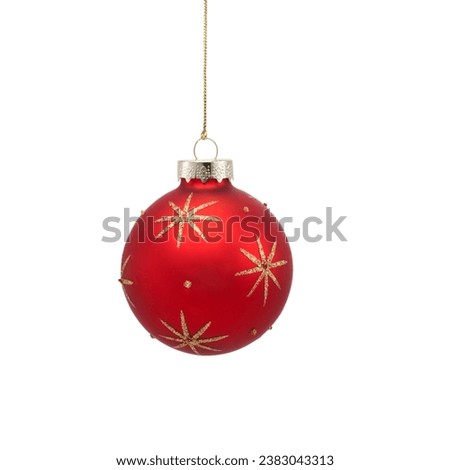 Red Shiny Christmas Decorative Balls isolated on white background
