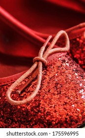 Red Shiny Sparkly Sequin Shoes