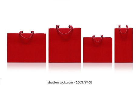 Red Shopping Bag On A White Background