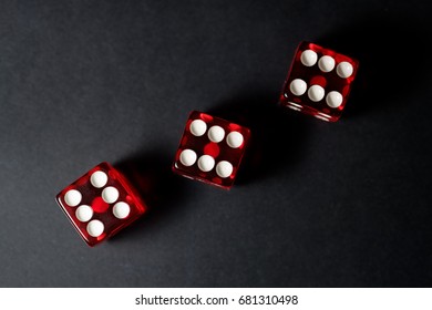 Red Sic Bo Game Dice With Black Background