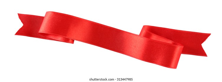 Red Silk Ribbon Isolated On White