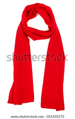 red silk scarf on a white background