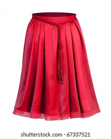 Red Silk Skirt