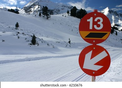 A Red Ski Slope With Unlucky Number 13...