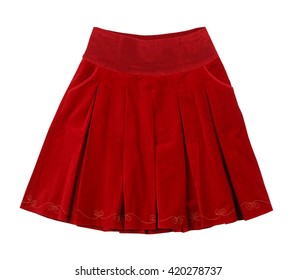 Red Skirt Isolated On White Background