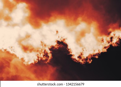 Red sky like smoke exploding