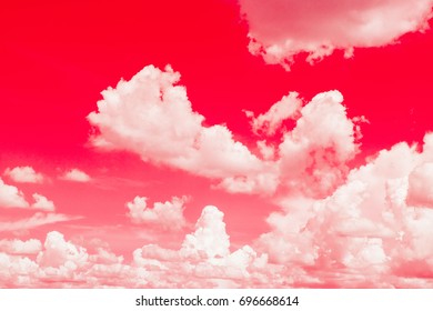 red sky with white cloud vivid concept background beautiful and copy space for add text