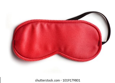 Red Sleeping Mask, Isolated On White Background