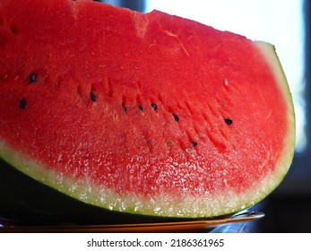 Red Slice Of Watermelon Close Up