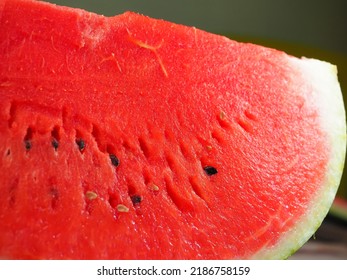 Red Slice Of Watermelon Close Up