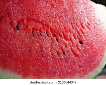 Red Slice Of Watermelon Close Up