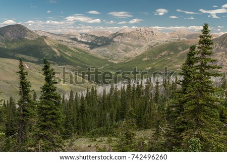 Red Slide Mountain and Half Moon Peak in the Scapegoat Wilderness, Montana