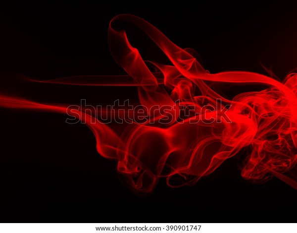 Red Smoke Abstract On Black Background Stock Photo (Edit Now) 390901747