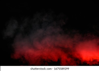 Red Smoke Isolated On Black Background