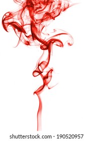 Red Smoke Isolated On White