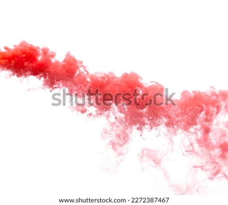 red smoke on white background.