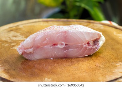 Red Snapper Fish Fillet On Wood Block