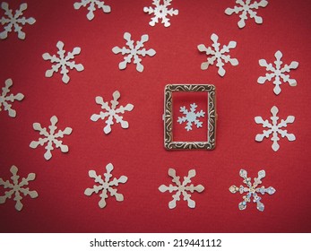 red snowflake background 