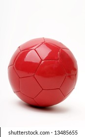 Red Soccer Ball Isolated On White
