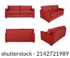 red sofa isolated