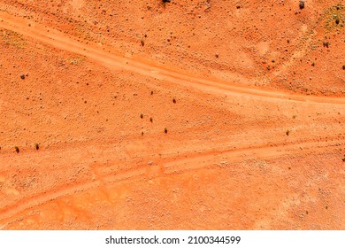 Red soil flat semi-desert in Australian Outback around Broken Hill - aerial top down view. - Powered by Shutterstock