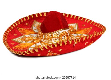 Red Sombrero Traditional Mexican Hat Isolated Stock Photo 23887714 ...