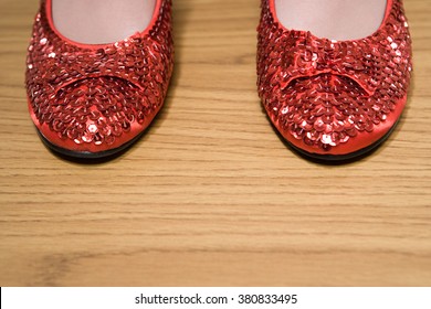 Red sparkly shoes