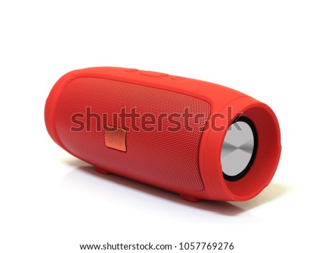 red speaker isolated on white background