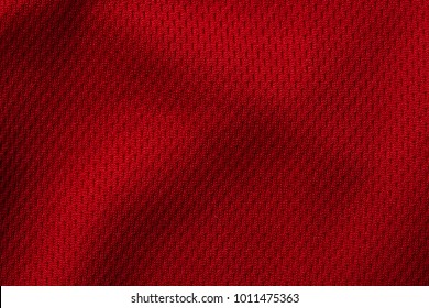 Red Sport Clothing Fabric Texture Background,  Jersey Material Close Up