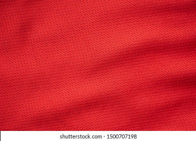Red Sports Clothing Fabric Football Jersey Texture Close Up