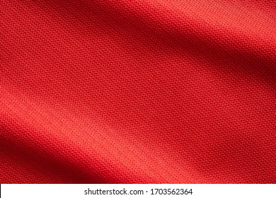 Red Sports Clothing Fabric Football Jersey Texture Close Up