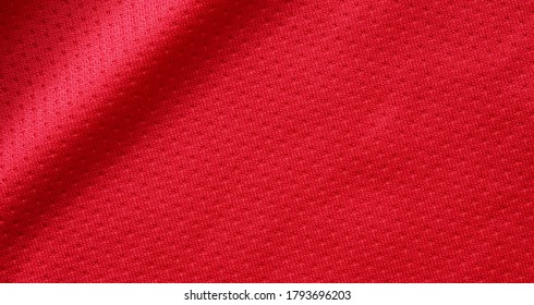 Red Sports Clothing Fabric Football Shirt Jersey Texture Close Up