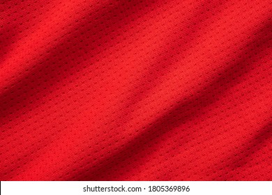 Red Sports Clothing Fabric Football Shirt Jersey Texture Close Up