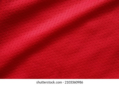 Red Sports Clothing Fabric Football Shirt Jersey Texture Close Up