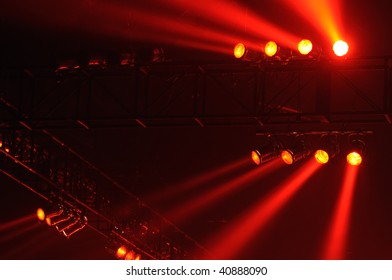 Red Spot Lights In A Music Concert