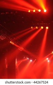 Red Spot Lights In A Music Concert