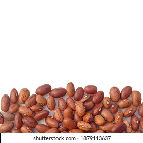 Red Spotted Beans For Traditional Italian Minestrone Soup  Source Of Protein And Fiber  Overhead Shot Isolated On White Background With Copyspace 