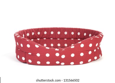 Red Spotted Empty Pet Bed